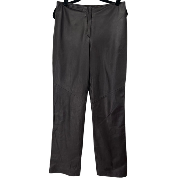 Infinity Studio Brown Leather Pants Size 10 - Picture 2 of 9